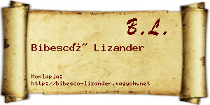 Bibescó Lizander névjegykártya